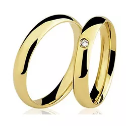 Par De Aliança Casamento De Ouro 18k Com 3mm e Dia... - Fábrica do Ouro ®️