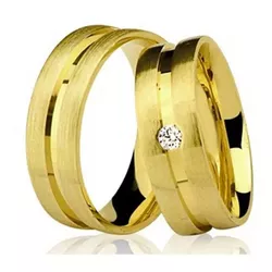 Par De Aliança Casamento De Ouro 18k Com 5mm e Dia... - Fábrica do Ouro ®️