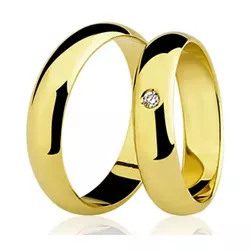 Par De Aliança Casamento De Ouro 18k Com 5mm e Zir... - Fábrica do Ouro ®️