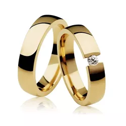 Par De Aliança Casamento De Ouro 18k Com Diamante ... - Fábrica do Ouro ®️