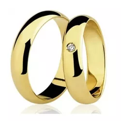 Par De Aliança Casamento De Ouro 18k Com Diamante ... - Fábrica do Ouro ®️