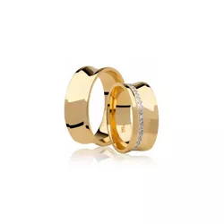 Par De Aliança Casamento De Ouro 18k Côncavo 8mm C... - Fábrica do Ouro ®️