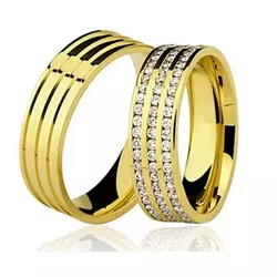 Par De Aliança Casamento De Ouro 18k De 8mm - 1005... - Fábrica do Ouro ®️