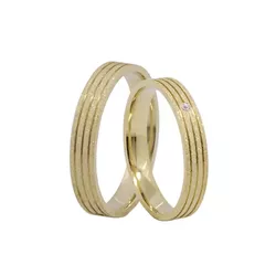 Par De Aliança Casamento De Ouro 18k Diamantada An... - Fábrica do Ouro ®️