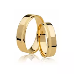 Par De Aliança Casamento De Ouro 18k Golden II 5mm... - Fábrica do Ouro ®️