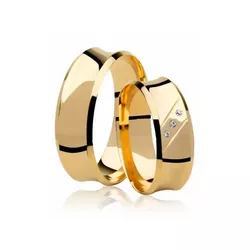 Par De Aliança Casamento De Ouro 18k Mercúrio Cônc... - Fábrica do Ouro ®️