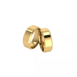 Par De Aliança Casamento De Ouro 18k Reta Chanfrad... - Fábrica do Ouro ®️