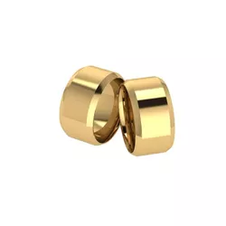 Par De Aliança Casamento De Ouro 18k Reta Chanfrad... - Fábrica do Ouro ®️