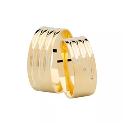 Par De Aliança Casamento De Ouro 18k Tulipa De 8,0... - Fábrica do Ouro ®️