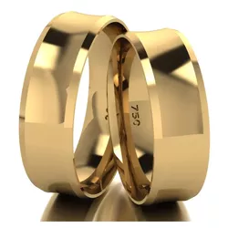 Par De Aliança De Ouro 18k Côncavo Com 7,0mm - 101... - Fábrica do Ouro ®️