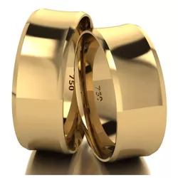 Par De Aliança De Ouro 18k Côncavo Com 8,0mm - 101... - Fábrica do Ouro ®️