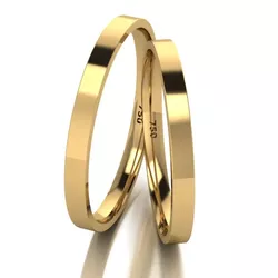 Par De Aliança De Ouro 18k Quadrada Com 2,5mm - 1... - Fábrica do Ouro ®️