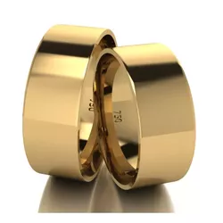 Par De Aliança De Ouro 18k Quadrada Com 7,0mm - 10... - Fábrica do Ouro ®️