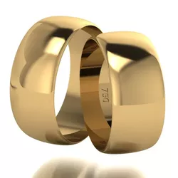 Par De Aliança De Ouro 18k Tradicional Com 8,0mm -... - Fábrica do Ouro ®️