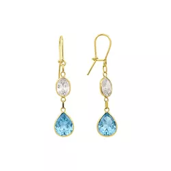 Brinco De Ouro 18k Cintilante com Zircônias - 1037... - Fábrica do Ouro ®️