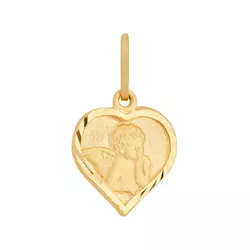 Pingente De Ouro 18k Anjinho Coração - 101957 - Fábrica do Ouro ®️