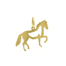 Pingente De Ouro 18k Cavalo Vazado - 100809 - Fábrica do Ouro ®️