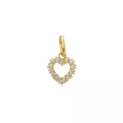 Pingente De Ouro 18k Coração Cravejado - 103722 - Fábrica do Ouro ®️