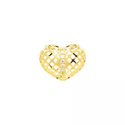 Pingente de Ouro 18k Coração Fixo Com Zircônia - ... - Fábrica do Ouro ®️