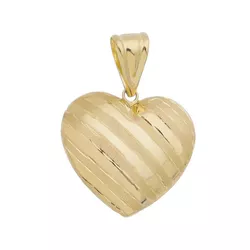 Pingente De Ouro 18k Coração Listrado - 101702 - Fábrica do Ouro ®️