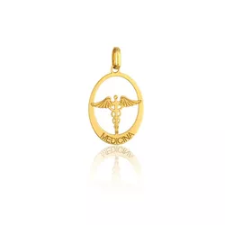 Pingente De Ouro 18k Formatura De Medicina - 10194 - Fábrica do Ouro ®️