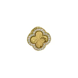 Pingente De Ouro 18k Trevo Dourado Com Zircônias ... - Fábrica do Ouro ®️