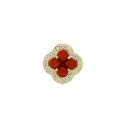 Pingente De Ouro 18k Trevo Vermelho Com Zircônias ... - Fábrica do Ouro ®️