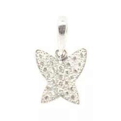 Pingente De Ouro Branco 18k Borboleta Com Diamante... - Fábrica do Ouro ®️