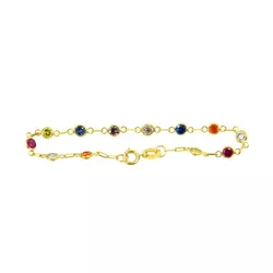 Pulseira De Ouro 18k Com Zircônias Coloridas De 3,... - Fábrica do Ouro ®️