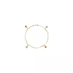 Pulseira De Ouro 18k Corações e Estrelas Tricolor ... - Fábrica do Ouro ®️