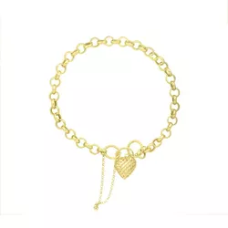 Pulseira De Ouro 18k Português Com Fecho De Coraçã... - Fábrica do Ouro ®️