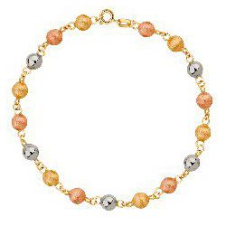Pulseira De Ouro 18k Bolas Tricolor De 5mm Com 19c... - Fábrica do Ouro ®️
