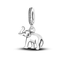 Berloque de Prata 925 Elefante Com Zircônias - 203... - Fábrica do Ouro ®️