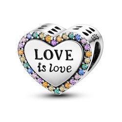 Berloque De Prata 925 Love is Love - 203846 - Fábrica do Ouro ®️