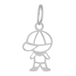 Pingente De Prata 925 Menino De 25mm - 204030 - Fábrica do Ouro ®️