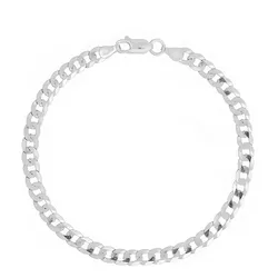 Pulseira De Prata 925 Groumet De 5,5mm Com 21,5cm ... - Fábrica do Ouro ®️