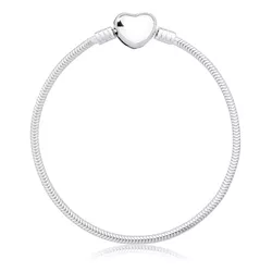 Pulseira De Prata 925 Berloques Coração Com 18Cm -... - Fábrica do Ouro ®️