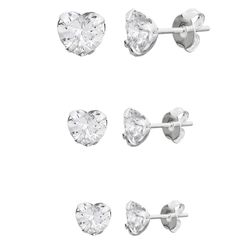Kit De Prata 925 Trio Ponto De Luz Coração 3, 4 e ... - Fábrica do Ouro ®️
