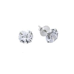 Brinco De Prata 925 Com Pedra De Zircônia De 6,0mm... - Fábrica do Ouro ®️