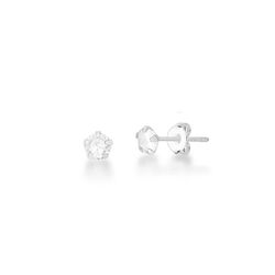 Brinco De Prata 925 Com Pedra De Zircônia De 4,0mm... - Desejo de Prata ®️