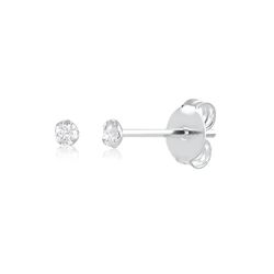 Brinco De Prata 925 Com Pedra De Zircônia De 2,0mm... - Desejo de Prata ®️
