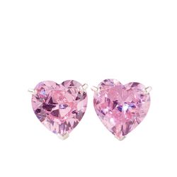 Brinco De Prata 925 Coração Majestoso Rosa - 20409... - Fábrica do Ouro ®️