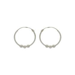 Brinco De Prata 925 Argola com Bolinhas - 204052 - Fábrica do Ouro ®️