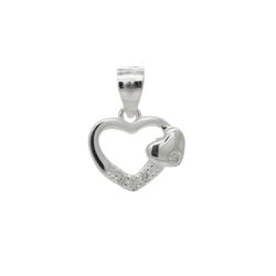 Pingente De Prata 925 Corações Com Zircônias - 204... - Fábrica do Ouro ®️