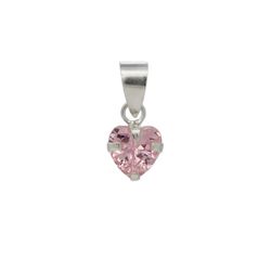 Pingente De Prata 925 Coração Majestoso Rosa - 204... - Fábrica do Ouro ®️