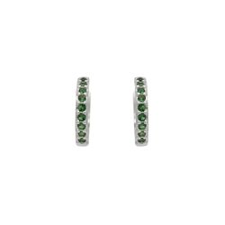 Brinco De Prata 925 Argola Com Detalhes Verdes P -... - Fábrica do Ouro ®️