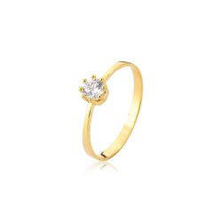 Anel em Ouro 18k com Zircônia - JP-35 - Fabrica das Alianças Jundiai