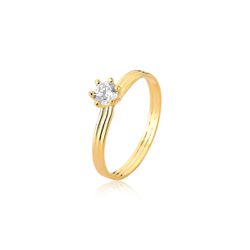 Anel Solitário em Ouro 18k - JP-50 - Fabrica das Alianças Jundiai