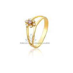 Anel de Formatura Feminino em Ouro 18K - F-591-Natural - Fabrica das Alianças Jundiai