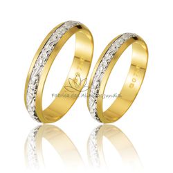 Alianças Bodas De Prata Em Ouro 18k Com Entrega Rápida - B-06 - Fabrica das Alianças Jundiai